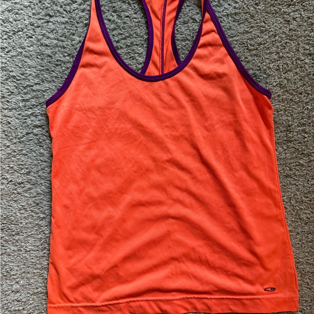 C9 by Champion Orange Tank Top with Purple Trim